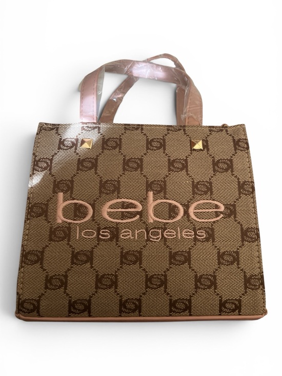 bebe Handbags - bebe Brown Monogram Crossbody with Pink Accents